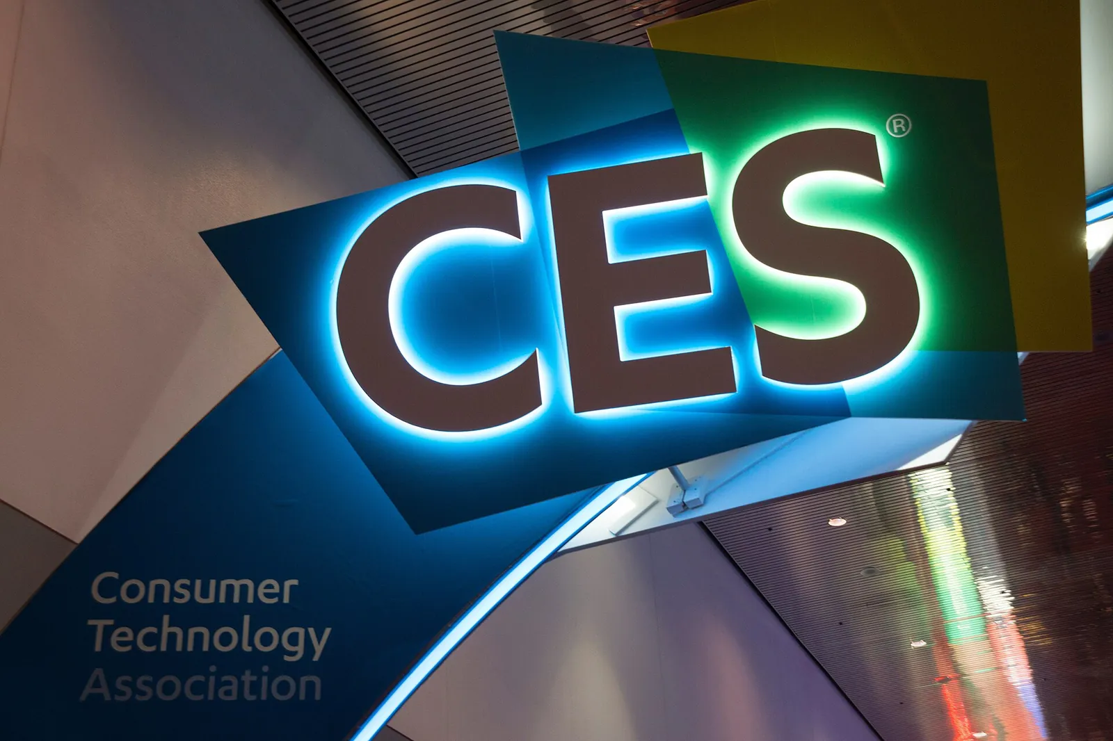 Attendees walking the CES show floor at the Las Vegas Convention Center